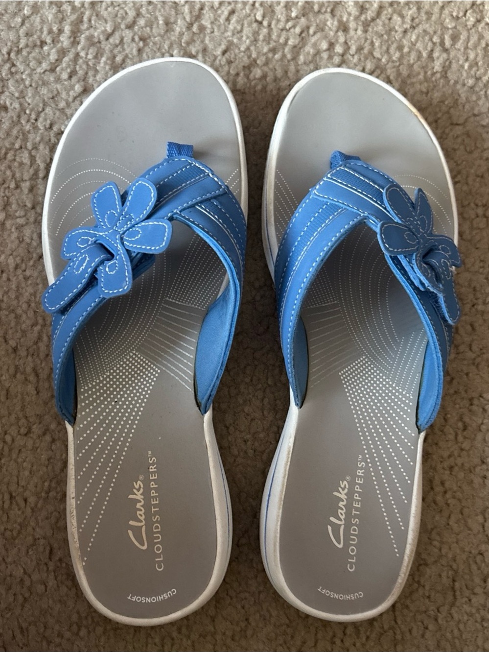 Clarks Blue Floral Strap Cloudsteppers Sandals